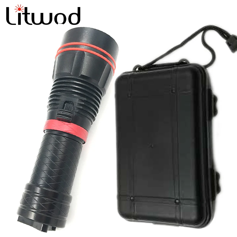 

z30 Diving led flashlight 5000LM XM-L L2 Stepless dimming switch Underwater under water 150m Flashlight IPX8 Torch Box