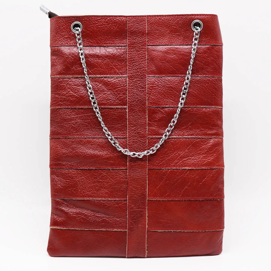 

100% Genuine Leather Tote Bag Women's Handbag Single Shoulde Bags Ladies Travel Shopping Pack Metal Chain Strap