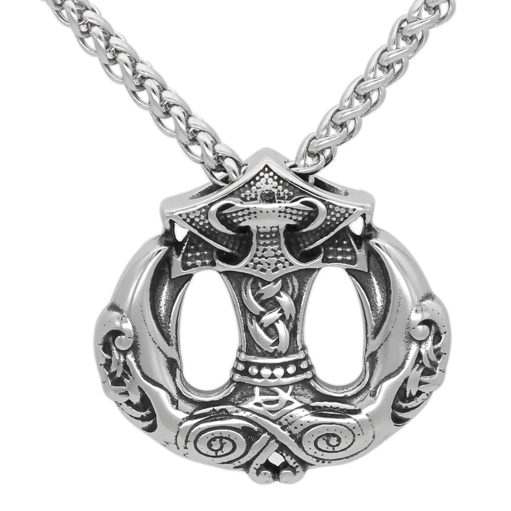 Скандинавский Викинг odin Ворон Тор молот Mjolnir stainles стальной кулон