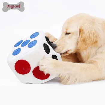

Doglemi Snuffing Dog Toy Dice Design Snack Food Training Plush Pet Toys