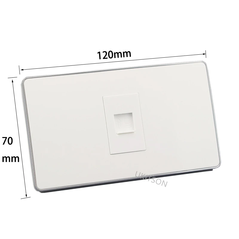 Silver Side 120mm Shield CAT6 Wall Outlet pic 4