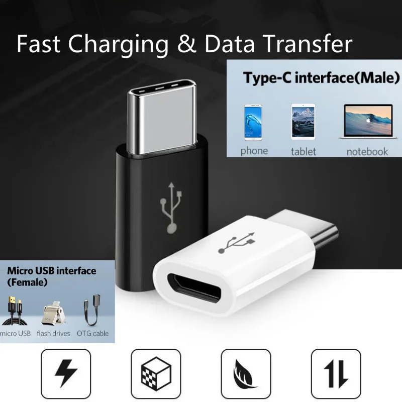 4 шт. в упаковке принт кабель с разъемами микро usbи USB C адаптер OTG USBC переходник 56 K