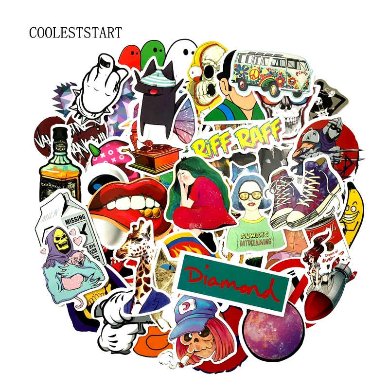 1000pcs Wholesale Funny Fashion Cool Skateboard Laptop Stickers Luggage Veneer Refrigerator font b Phone b font