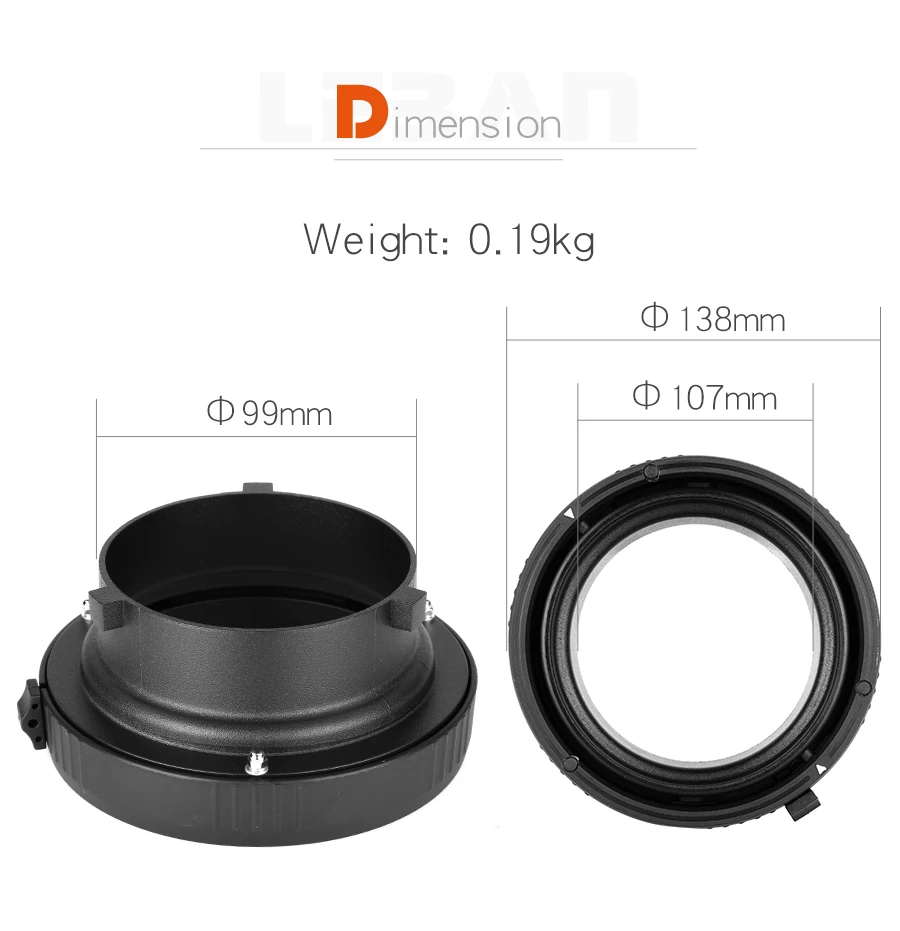 Bowens To Elinchrom Mount Ring Interchangeable Speedring Adapter Flash Strobe