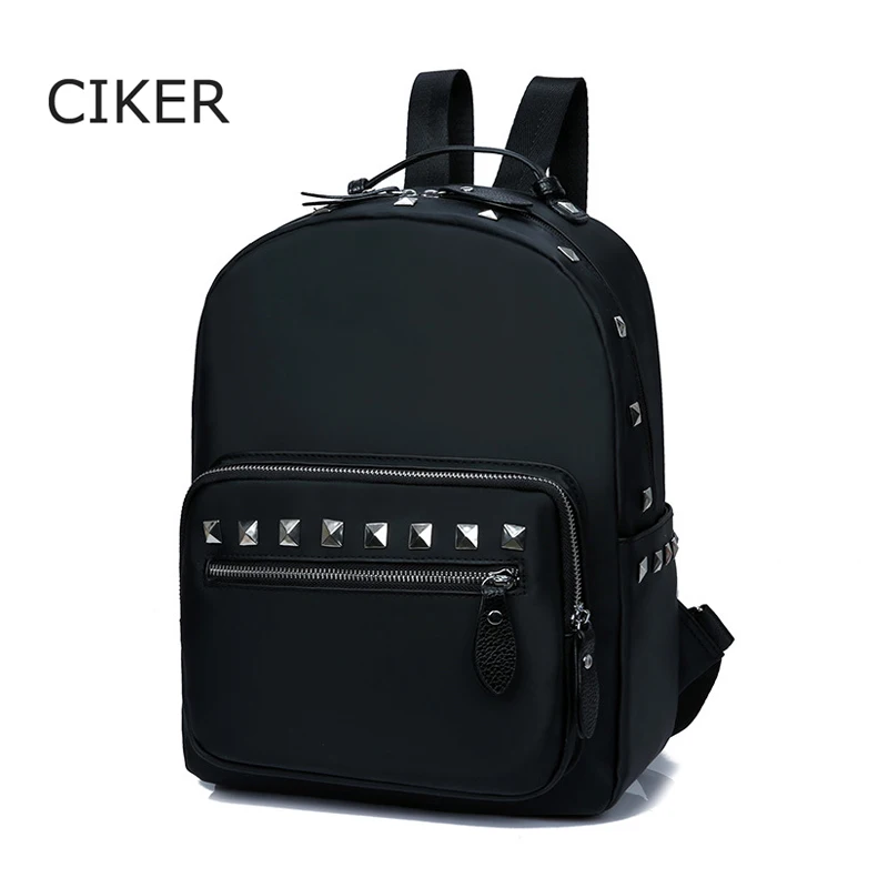 CIKER Waterproof Nylon Women s Backpacks School Bag Casual Rivet Travel Backpacks For Teenage Girls Book