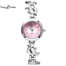Brand TS Fashion Glory Anti-clockwise Ladies Dress Watch Flying Dolphins Strap Quartz-Watch Women Bracelet Wrist Watches