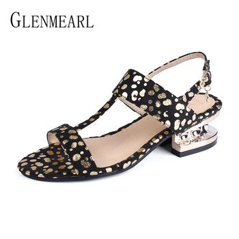 

Fashion Women Sandals Summer Shoes Thick Heels Open Toes Flip Flops Buckle Strap Female Sandals Plus Size Black Student Shoes DE