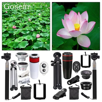 

Gosear Phone 8X Zoom Telephoto Lens Fish Eye Wide Angle Macro Lens Selfie Stick Bluetooth Remote Control Tripod