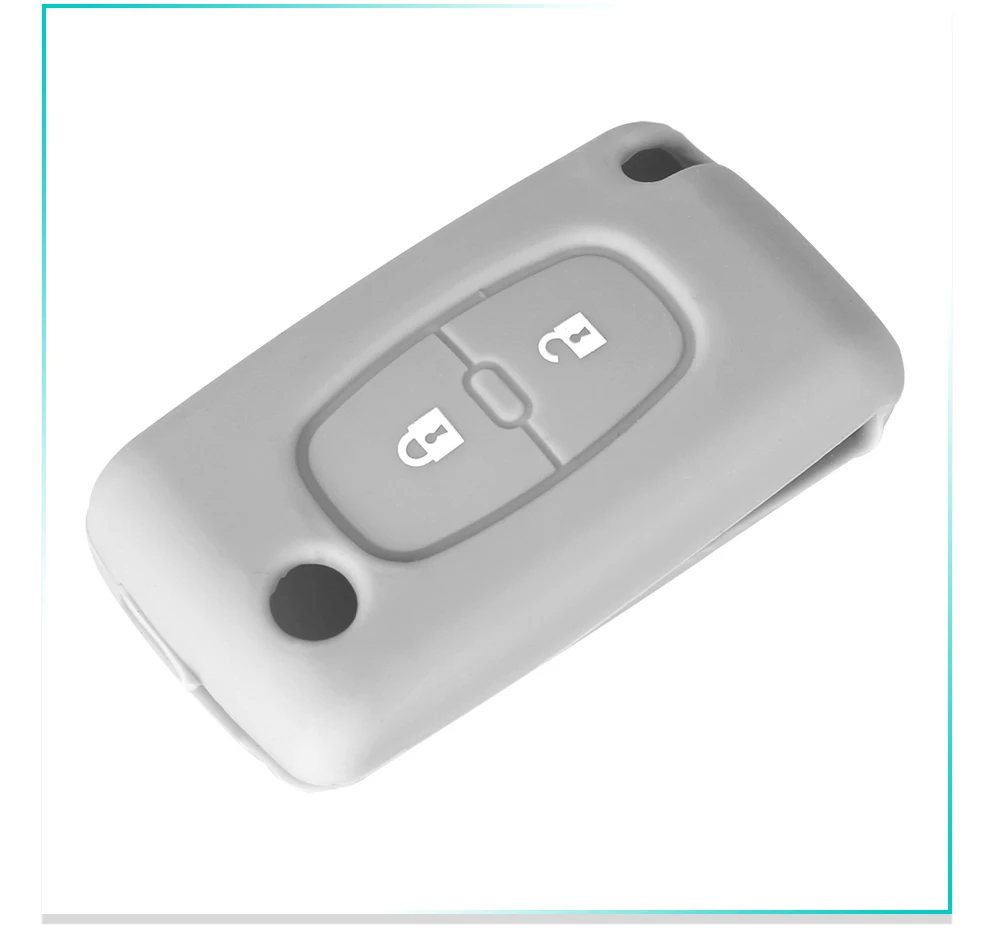 2 кнопки силиконовой удаленный ключевой чехол Брелок для peugeot 107 207 307 307 308 407 607 2BT DKT0269