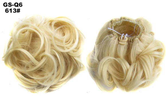 TOPREETY жаропрочных синтетических волос 60gr кудрявый шиньон Drawstring резинкой Updo пончик волос Q6 - Цвет: 613