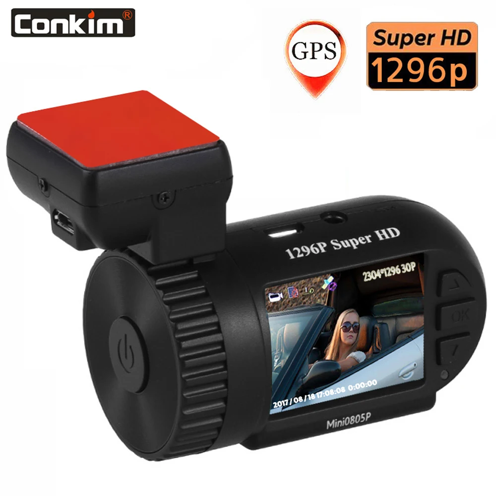 Conkim Mini 0805P Car Dash font b Camera b font 1296p 30fps H 264 WDR GPS