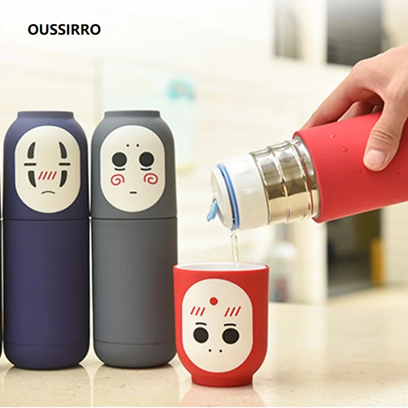 

NEW 304 Stainless Steel Spirited Away Thermos Cups Vacuum Flask Totoro Cartoon Theme Portable Thermocup 300ML Kitchen Tools