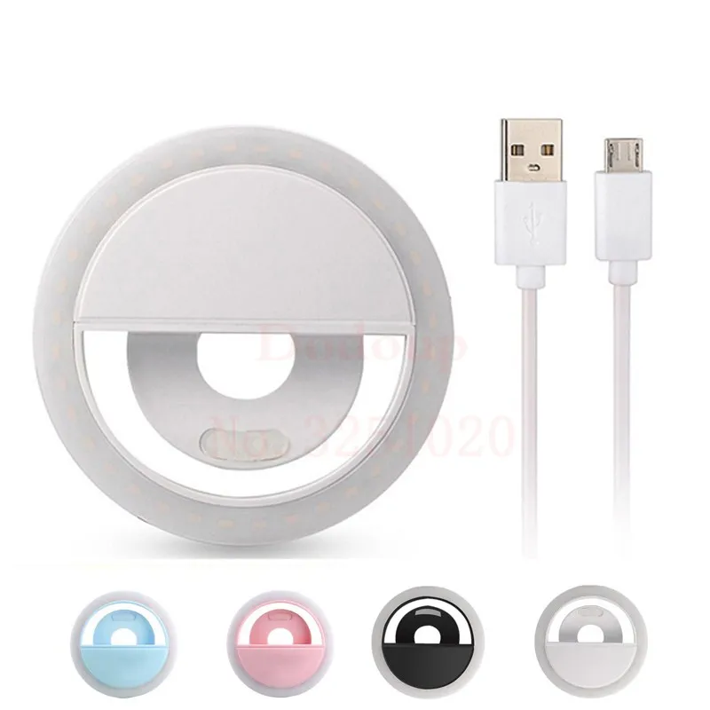 2018 nuevo 36 LED portátil recargable fotografía Flash luz Up Selfie lámpara luminosa teléfono anillo luz noche video Luz