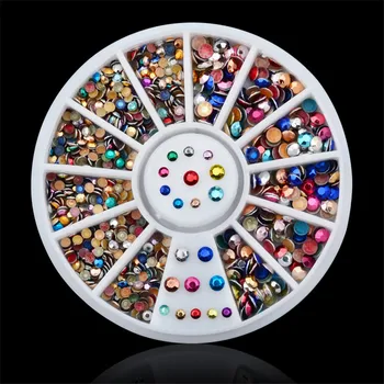 

2mm 3mm mix color Plastic Nail Glitter Nail Rhinestones Crystal DIY Nail Art Decorations Manicure Tools Accessories