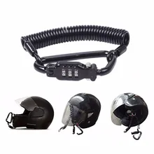 Duro Casco Moto Combinazione di Password di Blocco Serratura Con cifre E 6 Metri di Cavo In Acciaio Per La Sicurezza Del Vostro Casco