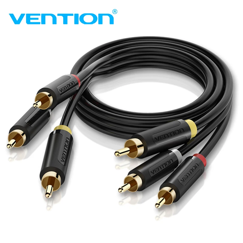 Vention 3RCA на 3RCA аудио кабель позолоченный папа-папа av-кабель RCA аудио-видео кабель для STB DVD TV, VCD Blueplayer Vention 3RCA на 3RCA аудио кабель позолоченный папа-папа av-кабель RCA аудио-видео кабель для STB DVD TV, VCD Blueplayer