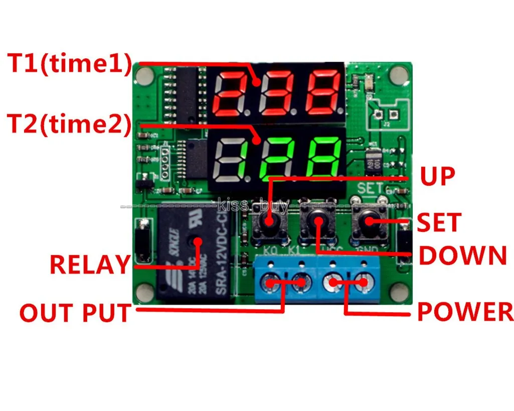 1X DC 12V Dual LED Multi-function Cycle Timer Relay Module Delay Time Switch 1X DC 12V Dual LED Multi-function Cycle Timer Relay Module Delay Time Switch