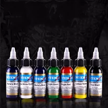 7 бутылка 1 унций набор краски для татуировки наборы для тела Искусство 30 мл Профессиональная Красота для перманентного макияжа краски