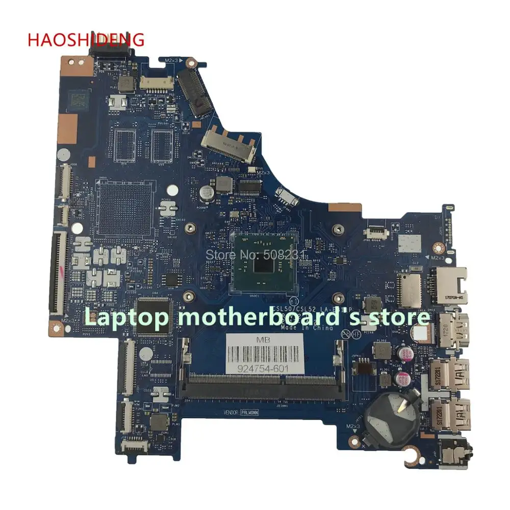 

JU PIN YUAN 924754-601 CSL50/CSL52 LA-E811P mainboard For HP LAPTOP 15-BS020WM 15-BS Laptop Motherboard PentN3710 fully Tested