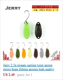 Jerry 1 шт. 1,6 г 2,7 г 2,5 г латунные ложки для форели пресноводные рыболовные приманки сверхлегкие рыболовные ложки