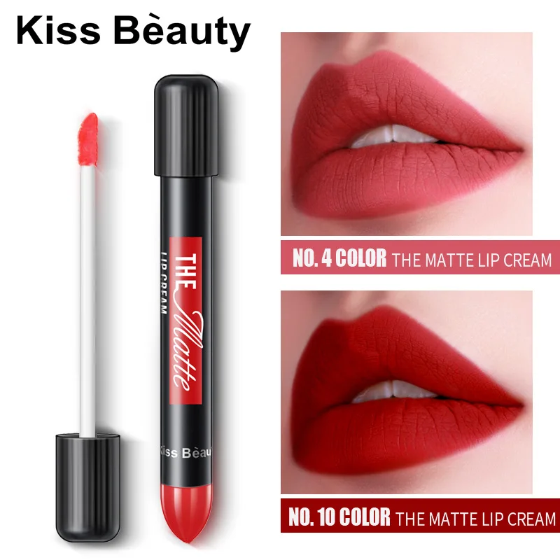 

Kissbeauty Matte 12 Color Persistent Lip Non-stick Cup Korean Makeup Matte Long Lasting Red Lipstick Full Size Easy To Wear