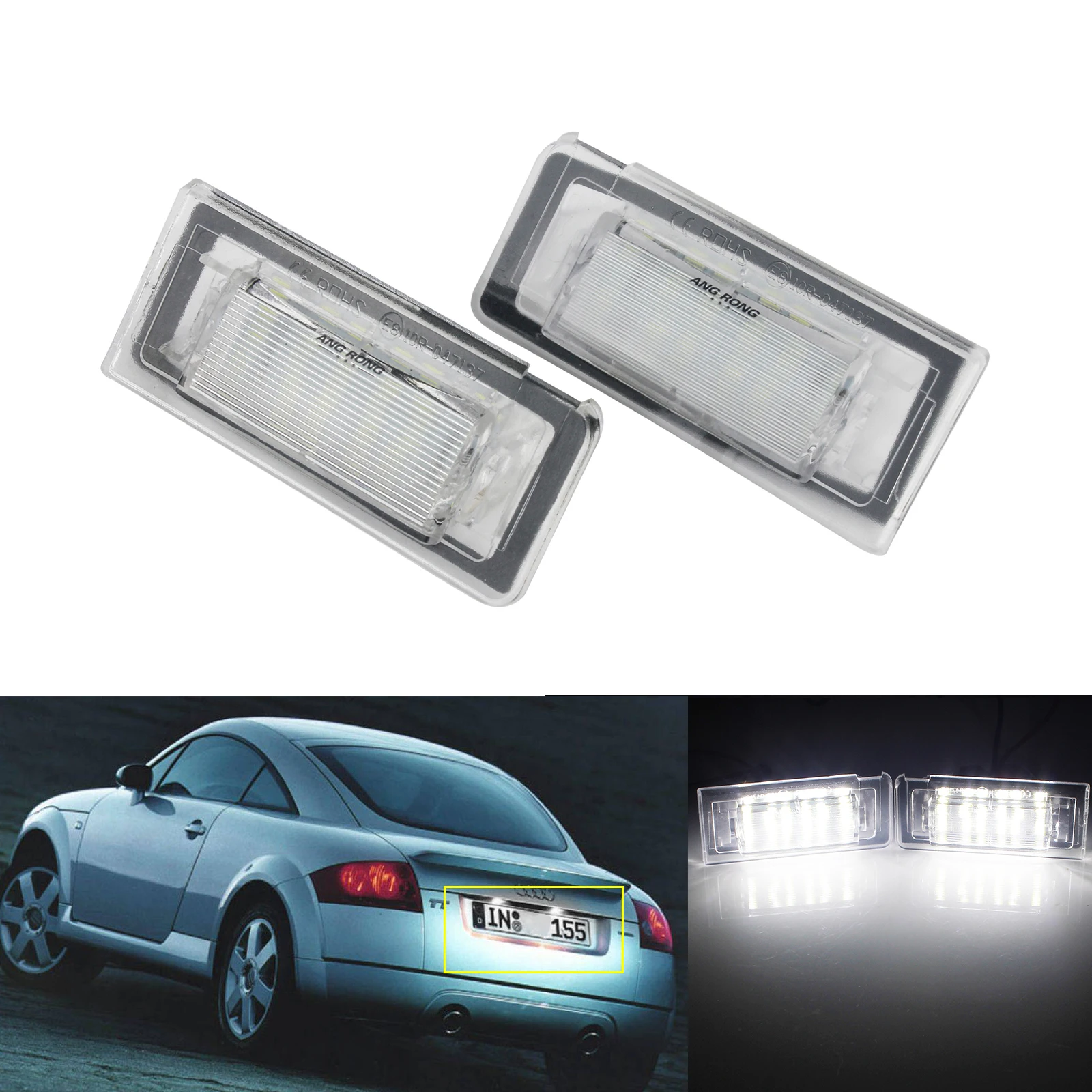 ANGRONG 2 шт. Canbus 18 SMD светодио дный номерной знак свет лампы для Audi TT MK1 8N 1999-2006