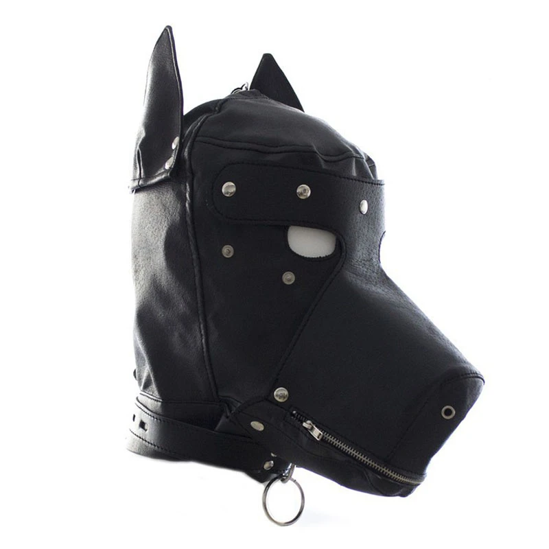 Verworrene Unisex Pu Leder Hund Fetisch Haube Pet Rolle Spielen Welpen Kopf Maulkorb Cosplay Kostum Play Costume Mask Maskmask Woman Aliexpress