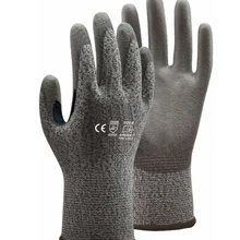 Защитные перчатки ANSI с защитой от порезов 2 HPPE с полиуретановым покрытием, рабочие перчатки с защитой от порезов