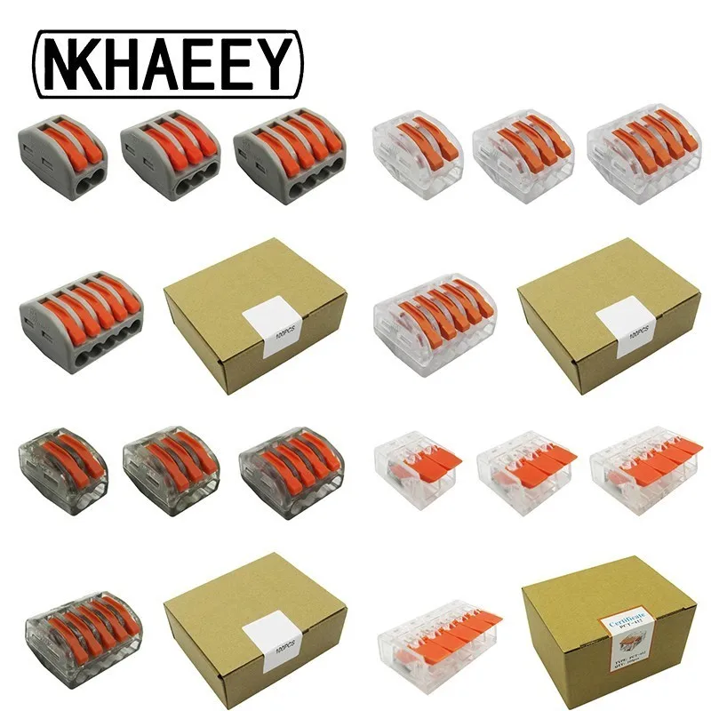 

Universal Compact Wiring Terminal Block (100PCS/BOX) Mini Fast Connector Push-in Conductor,Wago Connector Wire Connectors AWG222