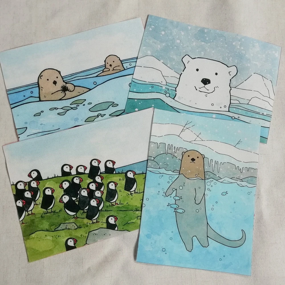 

Marine animal Painting designs patchwork for sewing decoration Positioning cloth Penguin patch fabrics diy handmade patch