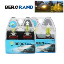 Задние габаритные огни 12В HB4 9006 H11 55 W желтый галогенная головная лампа Противотуманные фары 2700 к фар головного света, чтобы вы были заметны за плохих погодных условий автомобильных ламп-4 шт