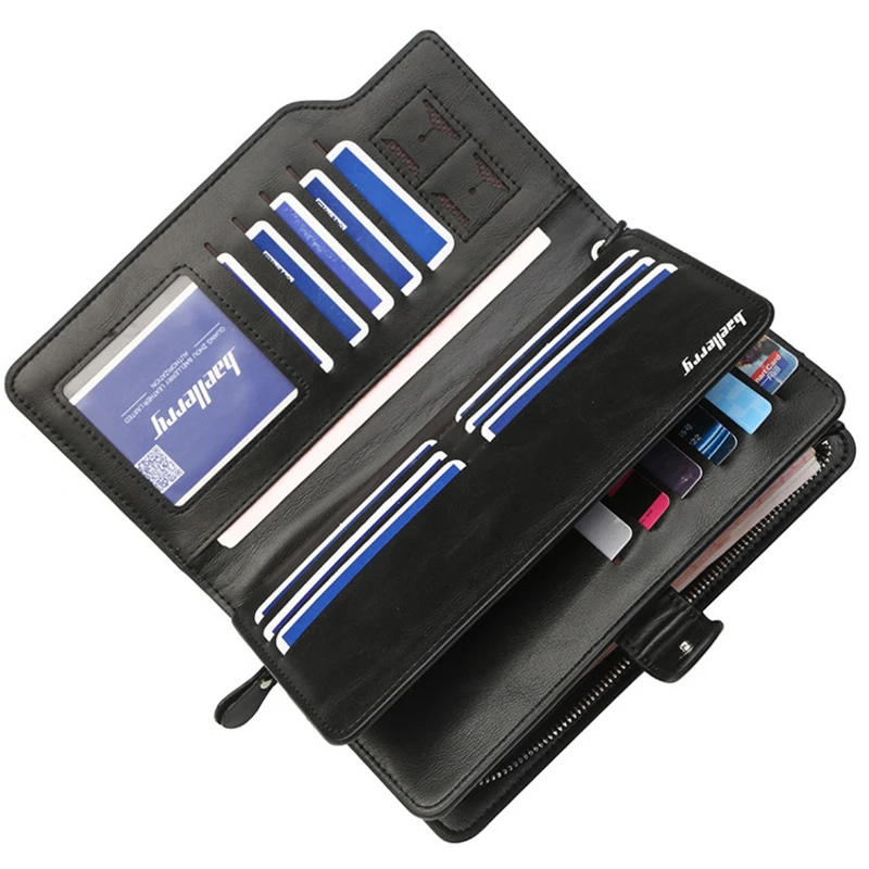 

Long Handy PU Leather Phone Men Wallet Male Purse Bag Business Card Holder Multifunction Wallet Coin Purse Carteira Masculina
