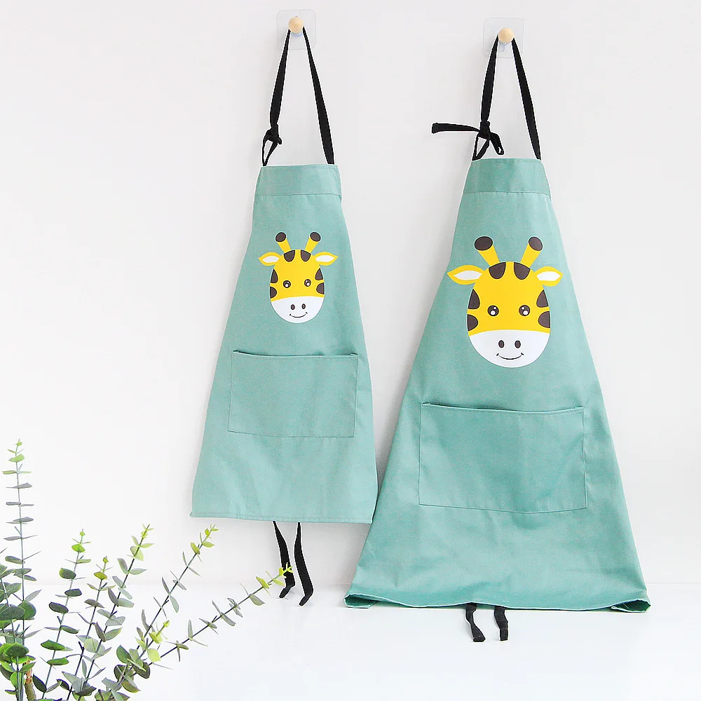  cute cartoon animal Parenting Apron cotton washing Kitchen baking pinafore kid draw antifouling bib - 32862041144