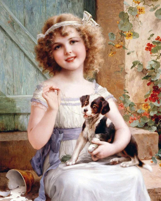 

Diy Diamond Painting 5d Sale Diamond Embroidery Cute Dog And Girl Needlework Rhinestone Cross Stitch Kit Diamond Mazayka Paint