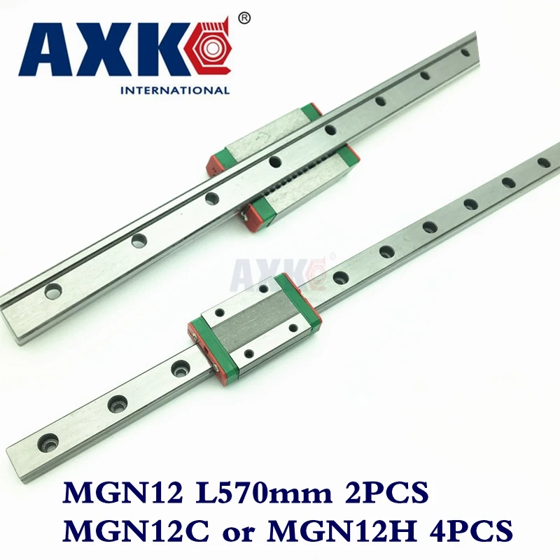 550mm MGN12 Miniature Linear Rail Guide Rail 12mm Width 2pc MGN12C Slide Block