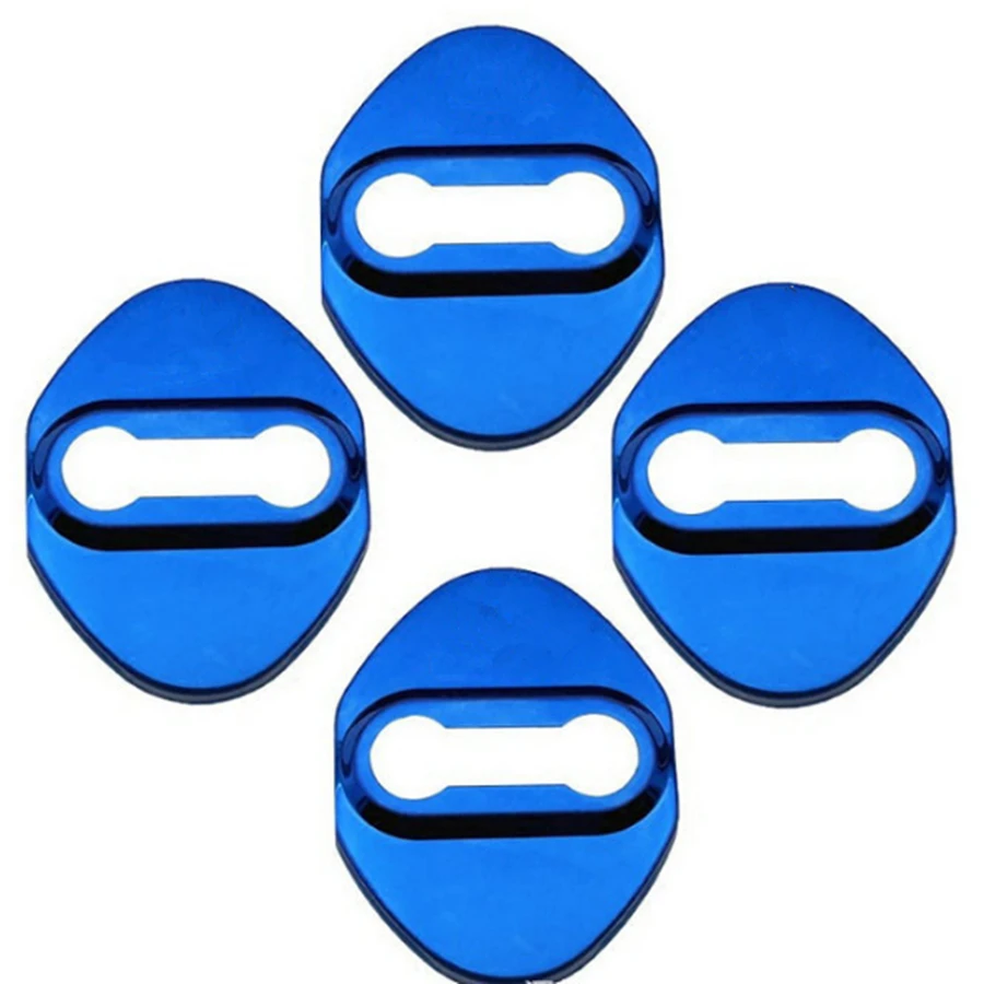

Blue 4Pcs Auto Car DoorLock Door Lock Anti Rust Protective Cover Cap Fit For Mazda 2 3 5 6 Series 304 Steel Three Colors