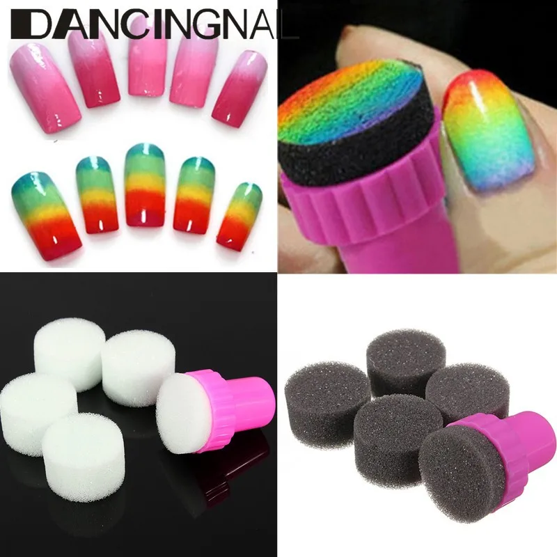 

1 Set Nail Art Sponge Stamp Stamping UV Gel Polish Template Manicure Transfer For DIY Deco Design Kit Set Tools Stampers