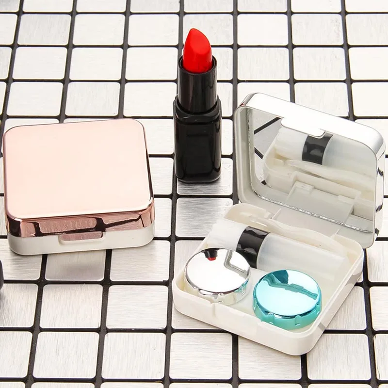 

New Hot Contact Lens Holder Eye Care Lenses Container Case Portable Mirror Box