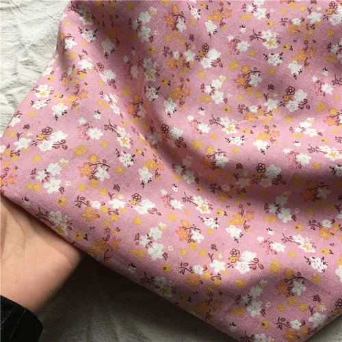 145x100 см, чистый хлопок и лен, ткань с принтом, маленькие кусочки, винтажная пасторальная ткань для одежды, 210-260 г/м - Цвет: C-1