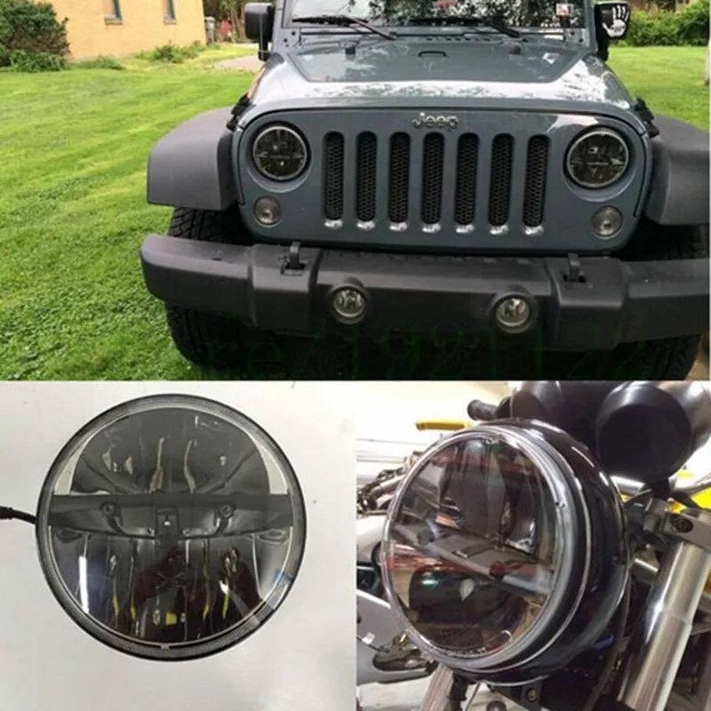 Для Hummer H1 H2 H3 " черный круглый светодиодный H4 фара запасная фара для Jeep Wrangler CJ JK TJ 97- лампы