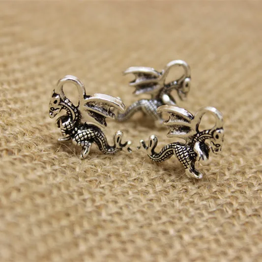 

PULCHRITUDE Free Shipping Wholesale Alloy Metal Antique Silver Dragon Charms For Jewelry Craft DIY 50Pcs 20*14mm