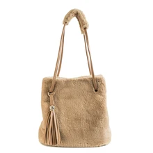 WEIXIER Handbags Tassel Women Bag 2019 Fashion Korea Luxury Designer Large Tote Bags Simple Velvet Shoulder Purses ZK-26