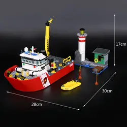 Город серии совместимы с Лего 60109 морской Fireboat сборки и вставки блоков Образовательные Кирпичи Детские игрушки Лепин