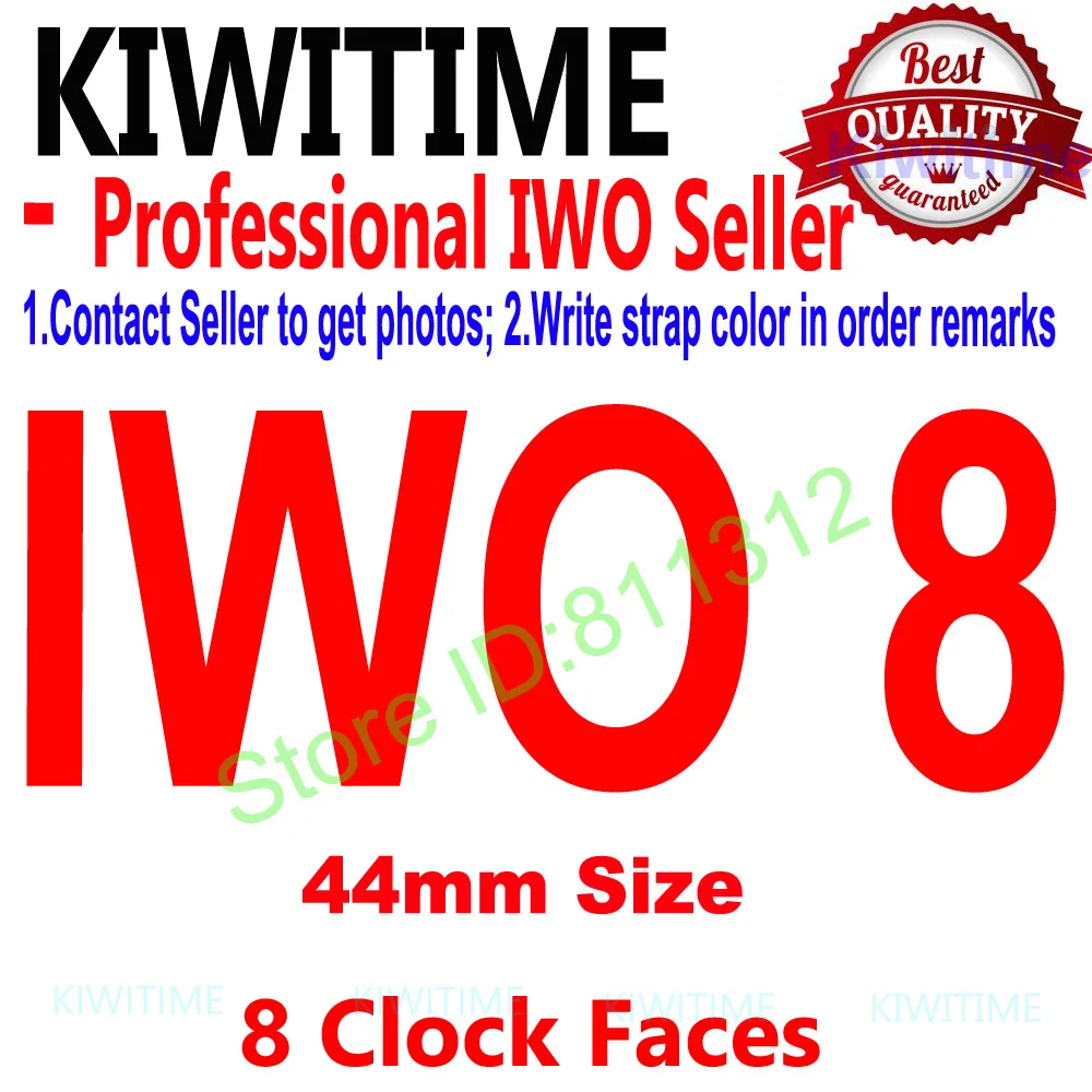 IWO 8 44mm Bluetooth Smart Watch Series 4 1:1 SmartWatch Case for iOS Android Heart Rate ECG Pedometer Upgrade of IWO 5 6