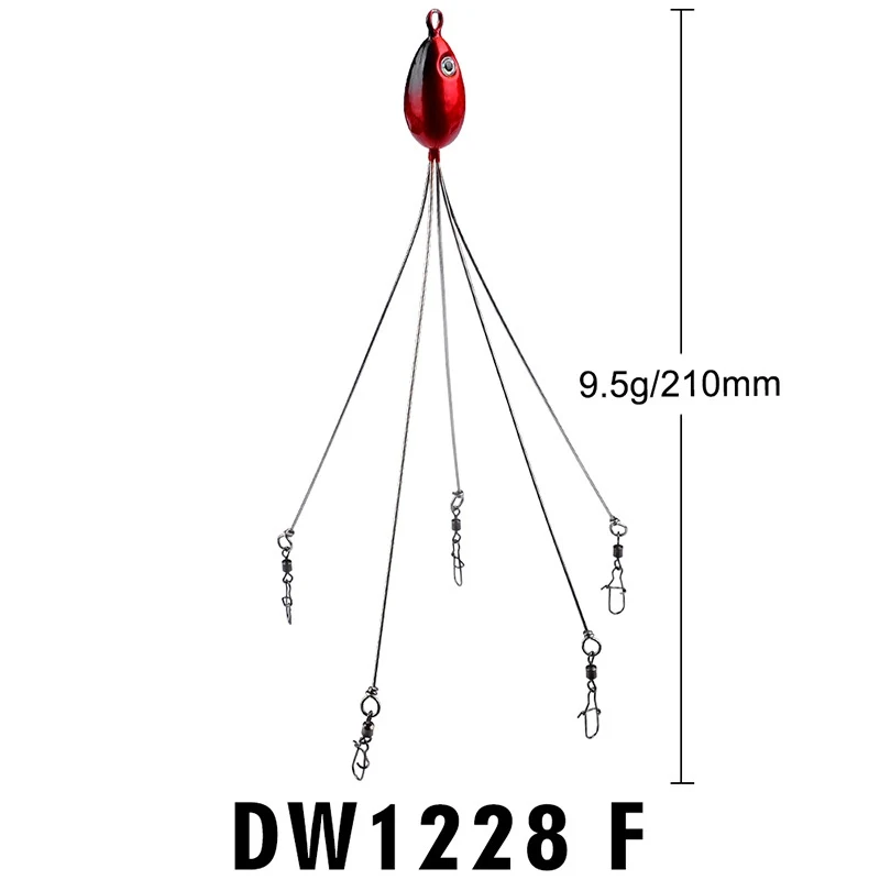 Зонтик, рыболовная приманка, 5 рук, Alabama Rig, головка, плавающая приманка, рыболовная группа, приманка, защелкивающиеся поворотные рыболовные снасти - Цвет: F