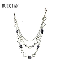 

Silver 3 Lines Curb Chain With Skeleton Hip Hop Punk Pants Trousers Wallet Key Chain Motorcyle Jean Gothic Rock DIY Craft Decor