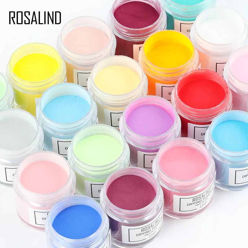 

ROSALIND Dipping Powder 10g Nail Natural Color Holographic Glitter Nail Art Powder Manicure Nail Top Base Coat No Need Lamp Cure