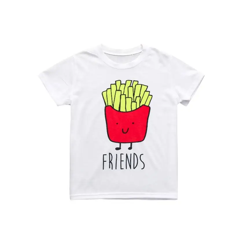 MUQGEW/футболка для маленьких мальчиков и девочек детские мягкие топы с принтом «гамбургер фри» для маленьких девочек и мальчиков, Милая футболка, одежда - Цвет: Red