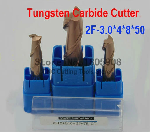 

HRC60 2F-3.0*4*8*50 cnc cutter tool tungsten alloy milling cutter ,CNC machine, milling machine, CNC milling tools, Nc tool