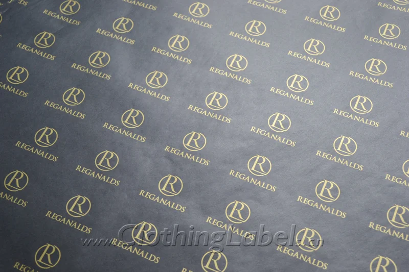 Custom tissue paper gold logo printing, luxury tissue wrapping paper